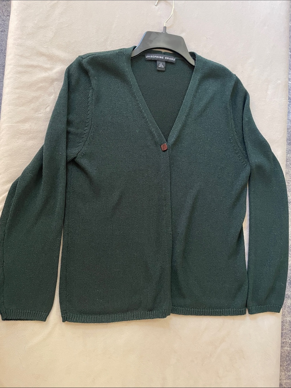 Josephine Chaus Dark Green V-Neck Button Cardigan
